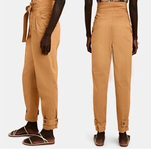 A.L.C. Karey pants Canyon brown color belted tie pleated front ankle cuffs sz 10
